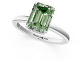 White gold Fancy Green Emerald  Solitaire Engagement Ring with Cathedral Band and Four-Prong Setting_22