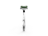 White gold Fancy Green Emerald  Solitaire Engagement Ring with Cathedral Band and Four-Prong Setting_23
