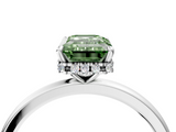White gold Fancy Green Emerald  Solitaire Engagement Ring with Cathedral Band and Four-Prong Setting_25