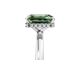 White gold Fancy Green Emerald  Solitaire Engagement Ring with Cathedral Band and Four-Prong Setting_26