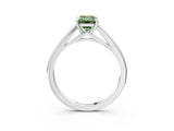 White gold Fancy Green Emerald  Solitaire Engagement Ring with Four-Prong Setting and Classic Band 3