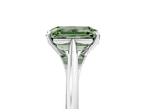 White gold Fancy Green Emerald  Solitaire Engagement Ring with Four-Prong Setting and Classic Band 5