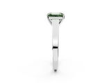 White gold Fancy Green Emerald  Solitaire Engagement Ring with Four-Prong Setting and Tapered Band_5
