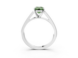 White gold Fancy Green Emerald  Solitaire Engagement Ring with Four-Prong Setting and Tapered Band_6