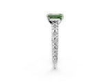 White gold Fancy Green Emerald  Solitaire Floral Milgrain Engagement Ring_33