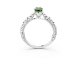 White gold Fancy Green Emerald  Solitaire Floral Milgrain Engagement Ring_34