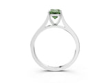 White gold Fancy Green Emerald  Solitaire Heart Prong Engagement Ring with Tapered Band_58