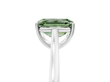 White gold Fancy Green Emerald  Solitaire Heart Prong Engagement Ring with Tapered Band_59