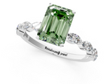 White gold Fancy Green Emerald  Solitaire Marquise Side Stone Prong Setting Ring_45