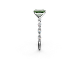 White gold Fancy Green Emerald  Solitaire Marquise Side Stone Prong Setting Ring_46