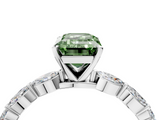 White gold Fancy Green Emerald  Solitaire Marquise Side Stone Prong Setting Ring_48