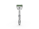 White gold Fancy Green Emerald  Solitaire Pavé Band Prong Setting Ring_21