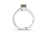 White gold Fancy Green Emerald  Solitaire Pavé Band Prong Setting Ring_22