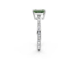 White gold Fancy Green Emerald  Solitaire Pavé Band Prong Setting Ring_51
