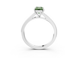 White gold Fancy Green Emerald  Solitaire Pavé Band with Four-Prong Setting_67