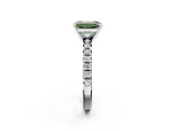 White gold Fancy Green Emerald  Solitaire Pave Diamond Engagement Ring with Four-Prong Setting_331