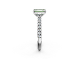White gold Fancy Green Emerald  Solitaire Pave Diamond Engagement Ring with Prong Setting_22