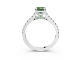 White gold Fancy Green Emerald  Solitaire Pave Diamond Engagement Ring with Prong Setting_23