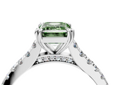 White gold Fancy Green Emerald  Solitaire Pave Diamond Engagement Ring with Prong Setting_24