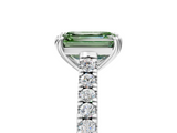 White gold Fancy Green Emerald  Solitaire Pave Diamond Engagement Ring with Prong Setting_25