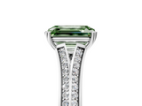 White gold Fancy Green Emerald  Solitaire Pave Split Shank Engagement Ring with Six-Prong Setting_42