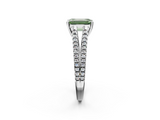 White gold Fancy Green Emerald  Solitaire Split Shank Pavé Diamond Engagement Ring_423