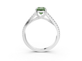 White gold Fancy Green Emerald  Solitaire Split Shank Pavé Diamond Engagement Ring_424