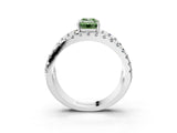 White gold Fancy Green Emerald  Solitaire Split Shank Pave Diamond Ring_51