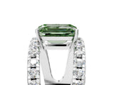 White gold Fancy Green Emerald  Solitaire Split Shank Pave Diamond Ring_53