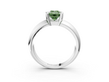 White gold Fancy Green Emerald  Solitaire Tension Set Diamond Ring with Wide Band_23