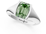 White gold Fancy Green Emerald  Solitaire Tension Set Diamond Ring_21