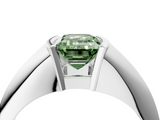 White gold Fancy Green Emerald  Solitaire Tension Set Diamond Ring_24