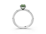 White gold Fancy Green Emerald  Solitaire Twisted Band Prong Set Engagement Ring_64