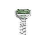 White gold Fancy Green Emerald  Solitaire Twisted Band Prong Set Engagement Ring_66