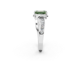 White gold Fancy Green Emerald  Solitaire Twisted Band with Prong Setting_5