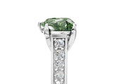 White gold Fancy Green Heart  Brilliant Cut Diamond Engagement Ring with Pavé Band and Four-Prong Setting_34