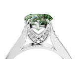 White gold Fancy Green Heart  Brilliant Cut Diamond Engagement Ring with Pavé Band and Four-Prong Setting_34