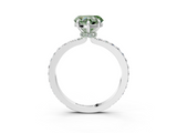 White gold Fancy Green Heart  Brilliant Pavé Band Solitaire with Four-Prong Setting_20