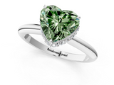 White gold Fancy Green Heart  Brilliant Solitaire Engagement Ring with Six-Prong Setting and Classic Band_1