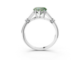 White gold Fancy Green Heart  Brilliant Solitaire with Pave Band and Four-Prong Setting_3