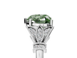 White gold Fancy Green Heart  Brilliant Solitaire with Pave Band and Four-Prong Setting_5