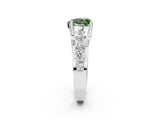 White gold Fancy Green Heart  Brilliant Solitaire with Side Stones on a Pave Band and Four-Prong Setting_26