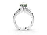 White gold Fancy Green Heart  Brilliant Solitaire with Side Stones on a Pave Band and Four-Prong Setting_27