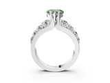 White gold Fancy Green Heart  Brilliant Solitaire with Side Stones on a Pave Band and Four-Prong Setting_56