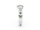 White gold Fancy Green Heart Cut Brilliant Channel-Set Diamond Ring with Bezel Prong Setting_8