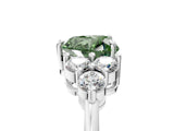 White gold Fancy Green Heart Cut Brilliant Diamond Cluster Accent Solitaire Ring with Prong Setting_17