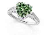 White gold Fancy Green Heart  Cut Cathedral Pave Diamond Engagement Ring with Six-Prong Setting_33