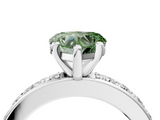 White gold Fancy Green Heart  Cut Channel Set Diamond Engagement Ring with Four-Prong Setting_4
