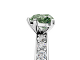 White gold Fancy Green Heart  Cut Channel Set Diamond Engagement Ring with Four-Prong Setting_5