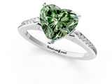 White gold Fancy Green Heart  Cut Channel Set Solitaire Engagement Ring with Four-Prong Setting_1